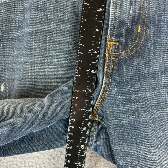 Aeropostale Jeans Mens 34x33 Blue Distressed Benton Original Bootcut (Tag 32x34) - Picture 8 of 11